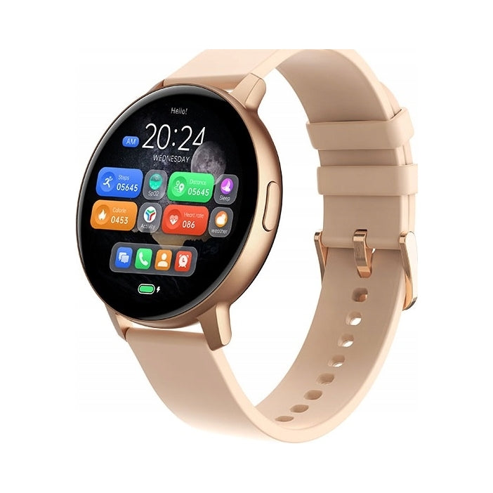 2X SMARTWATCH WOMEN'S WATCH POLISH MENU TALK FUNCTION GOLD SPORT CIRCLE