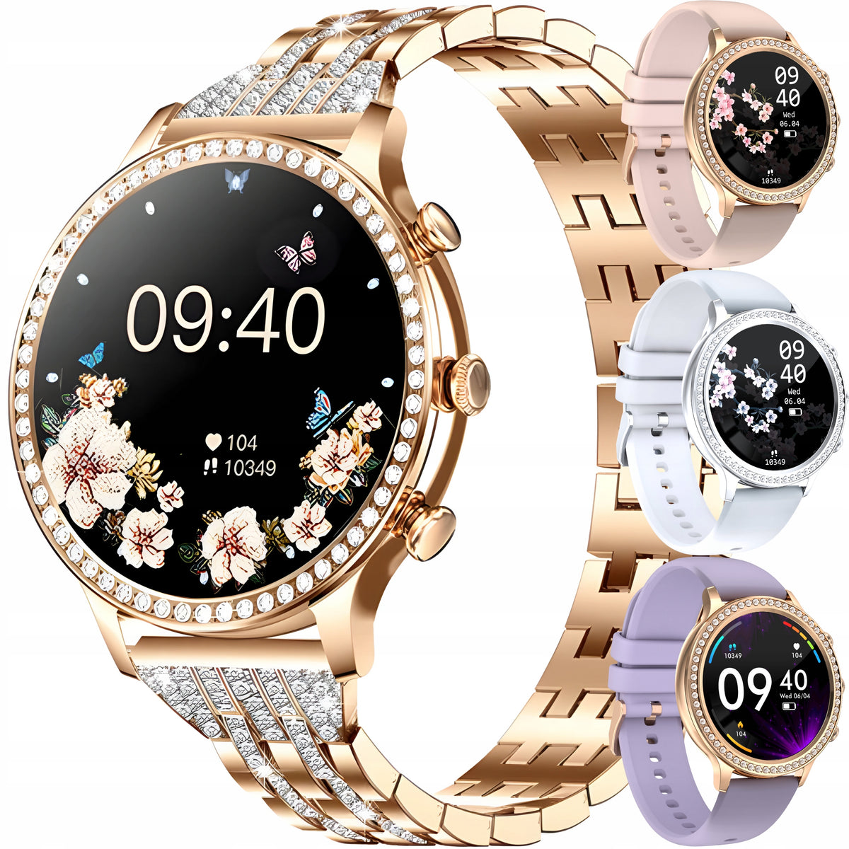 2X SMARTWATCH WOMEN'S WATCH RHINESTONES CONVERSATION NOTIFICATIONS PRESSURE MENU Brand no brand