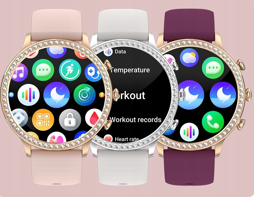 2X SMARTWATCH WOMEN'S WATCH RHINESTONES CONVERSATION NOTIFICATIONS PRESSURE MENU Model other