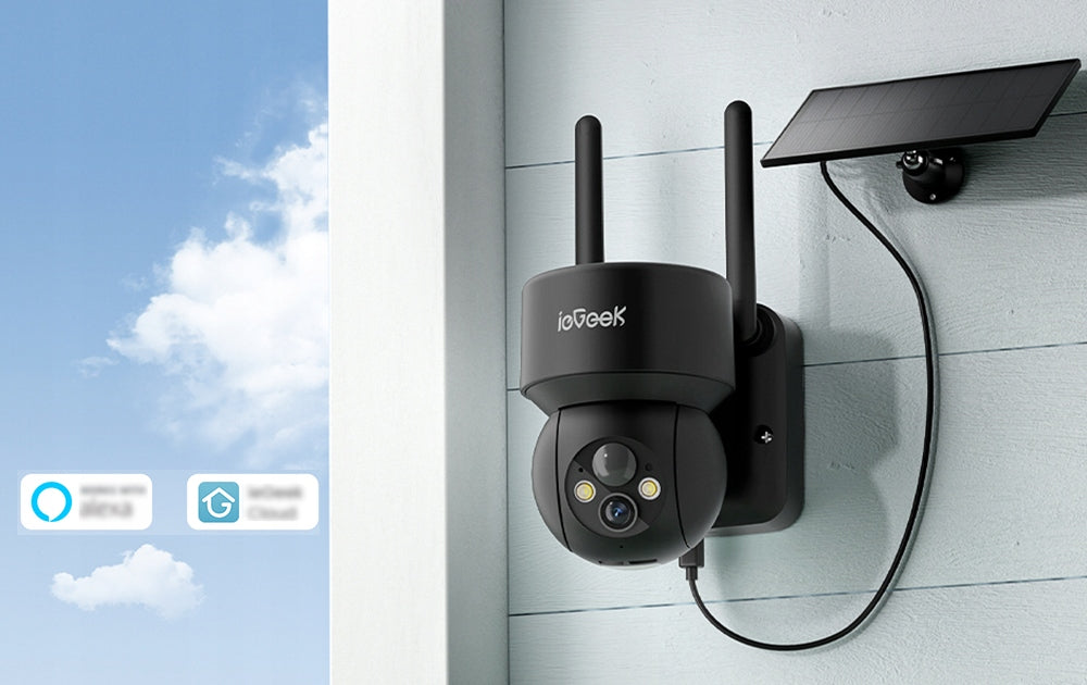 2X SOLAR WIFI CAMERA 2K SMART OUTDOOR ROTATING IP WIRELESS ALARM Batteries included yes
