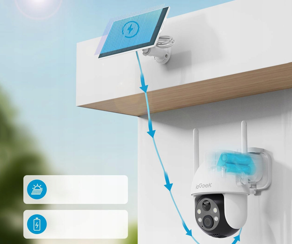 2X SOLAR WIFI CAMERA 4MPX SMART OUTDOOR ROTATING IP WIRELESS 32GB Packaging status original