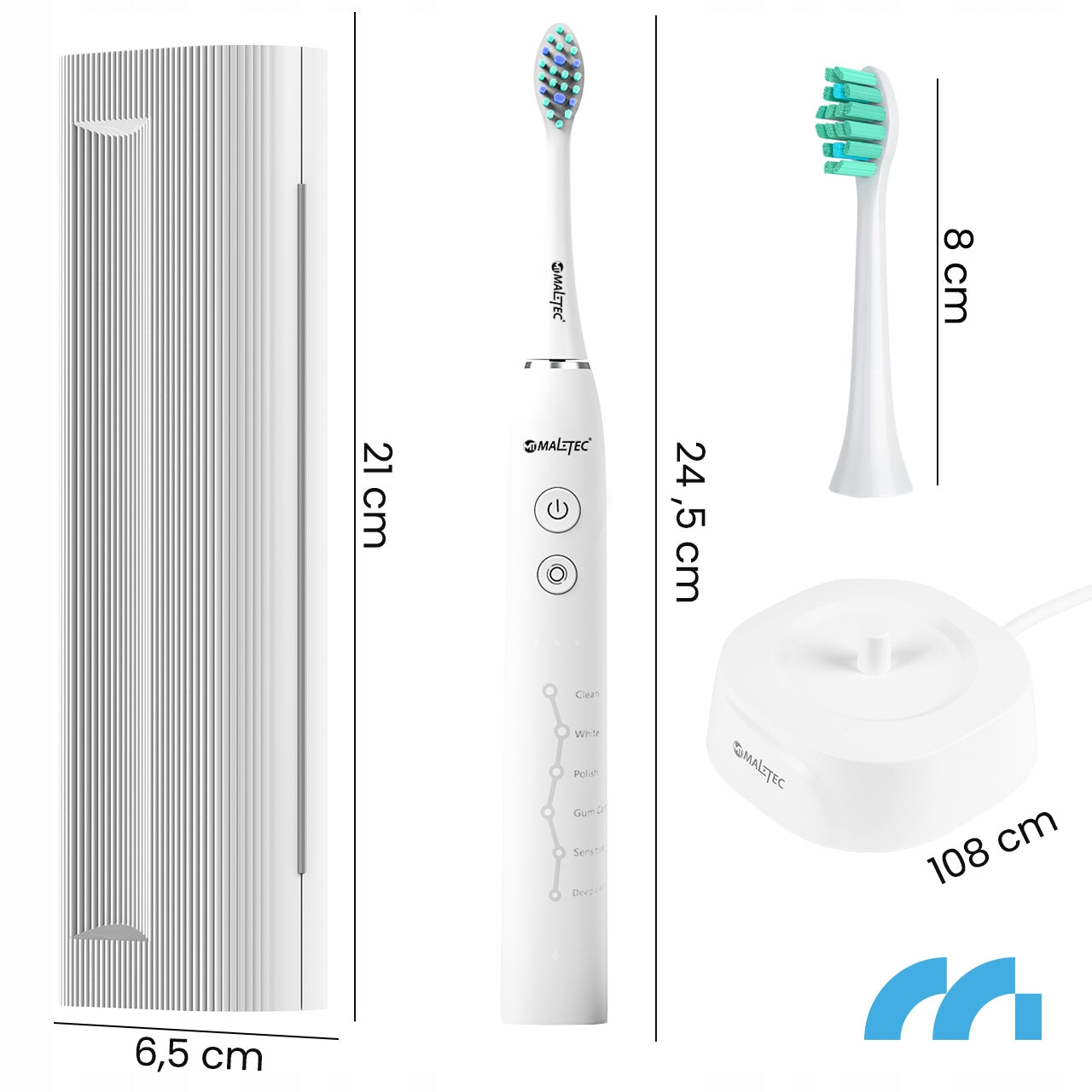 2X SONIC TOOTHBRUSH ELECTRIC WATERPROOF MODES 6 TIPS E Kind toothbrush
