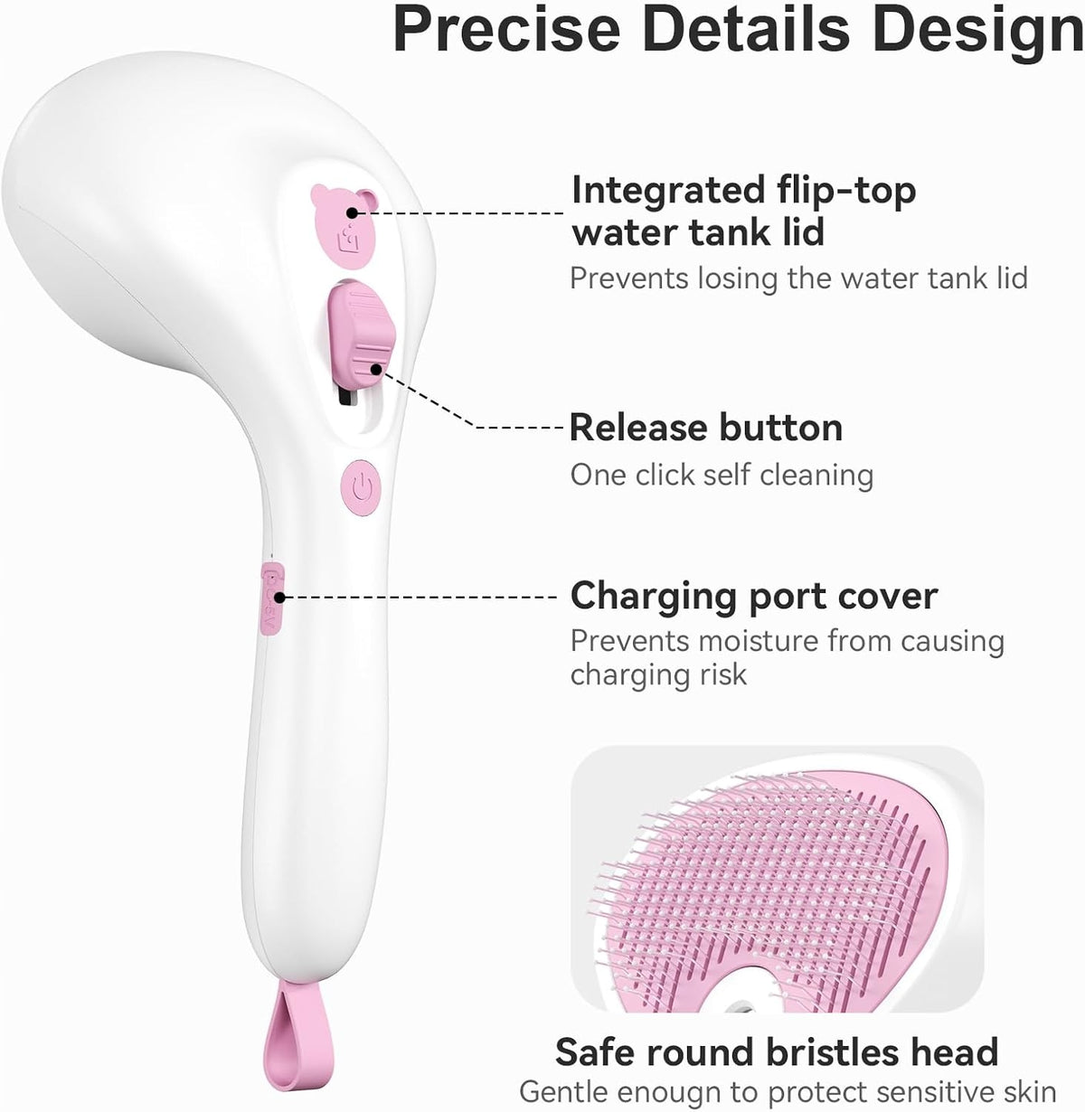 2X STEAM BRUSH FOR CAT AND DOG QUIET SELF-CLEANING FOR SICKLE CARE Manufacturer code Szczotka Parowa