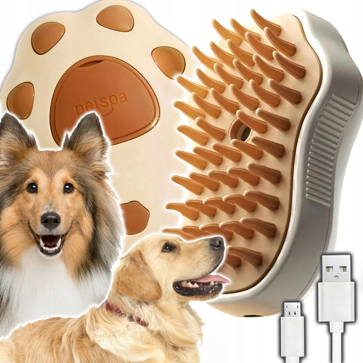 2X STEAM BRUSH MOISTURIZING FOR CAT DOG ANIMALS ELECTRIC COMB U