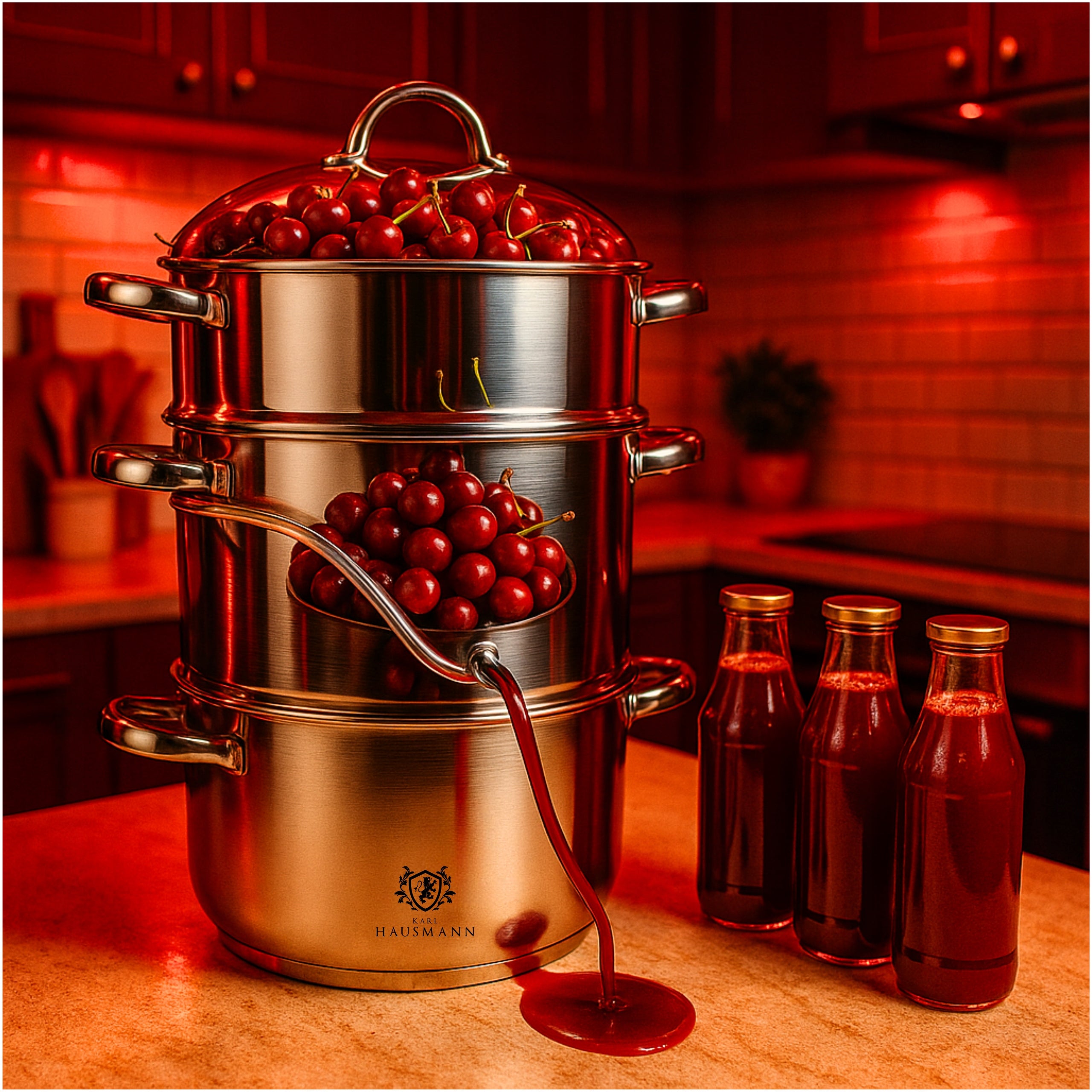 2X STEAM JUICER 5L FOR INDUCTION GAS STAINLESS STEEL JUICER KARL HAUSMAN Brand Karl Hausmann