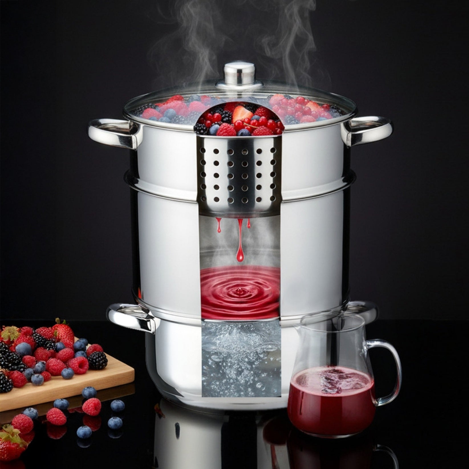 2X STEAM JUICER 8L INDUCTION GAS KLAUSBERG KB-9032 JUICE POT Brand Klausberg