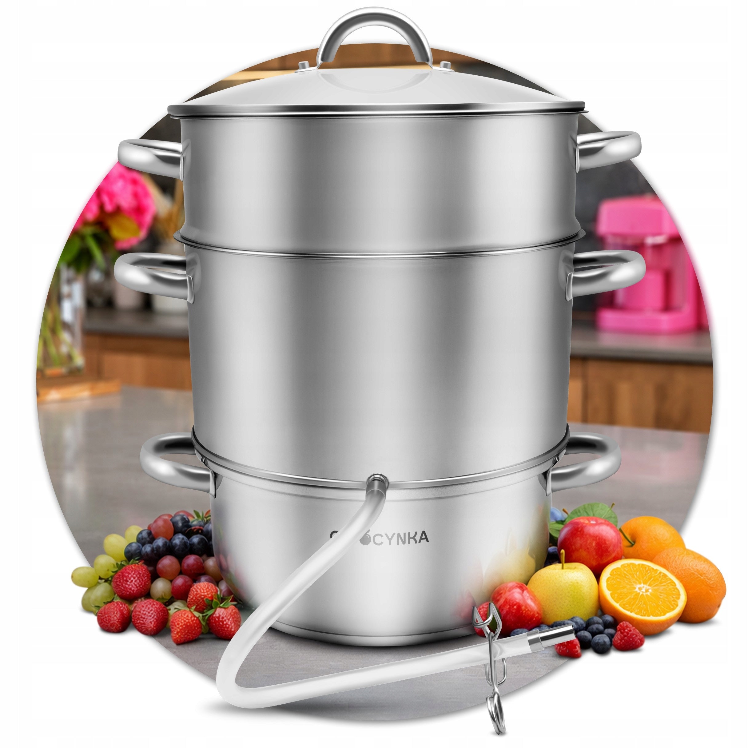 2X STEAM JUICER 8L STAINLESS STEEL INDUCTION GAS FUNNEL HOSE Manufacturer code SOKOWNIK PAROWY 8L STAL