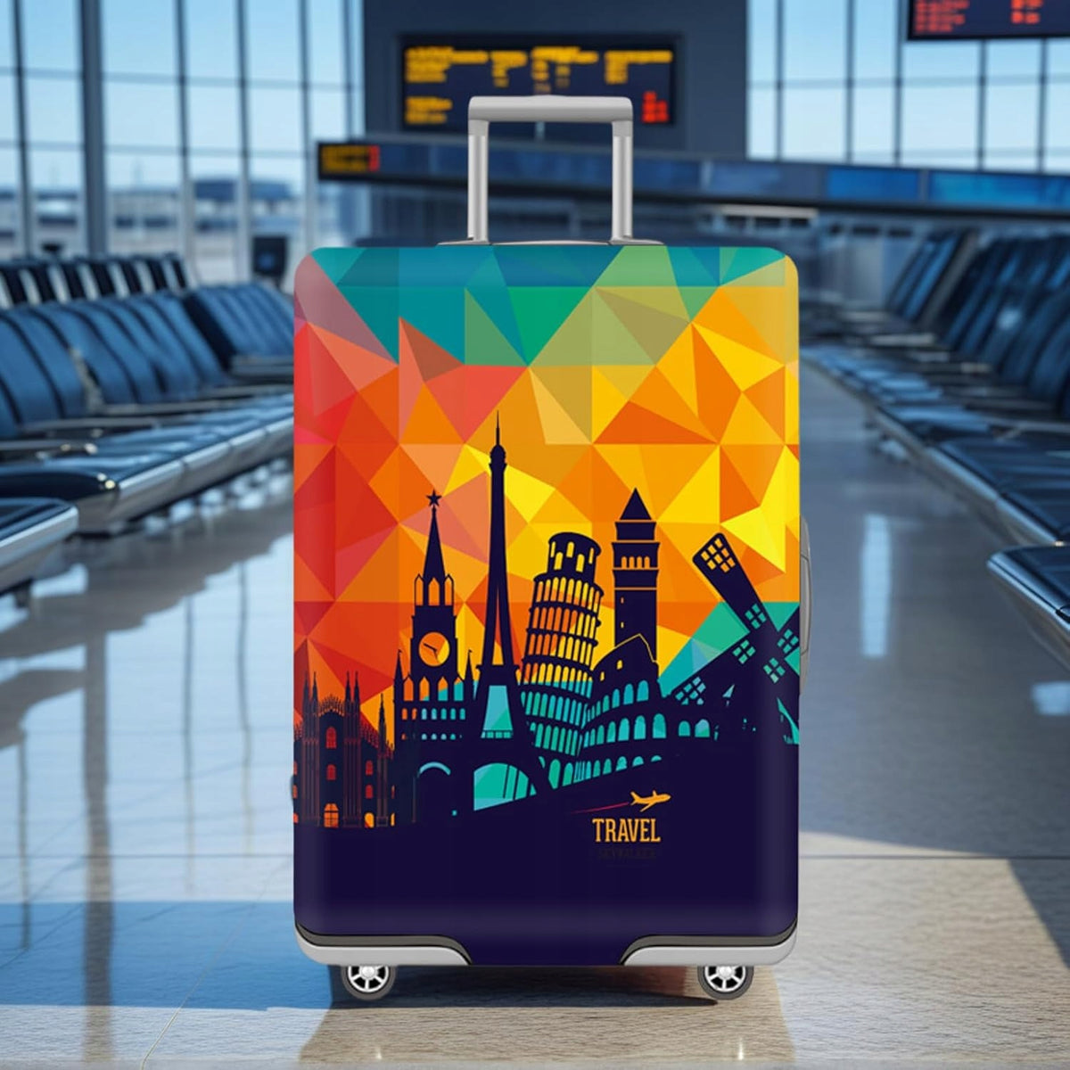 2X SUITCASE COVER FLEXIBLE 45-82 CM MULTICOLORED Color multicolor