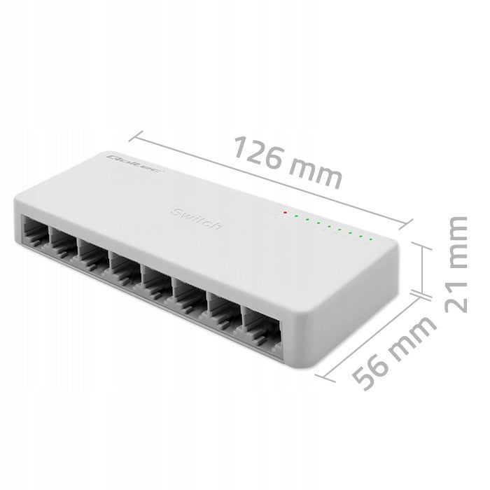 2X SWITCH Network Switch Qoltec 8 x RJ45 1000Mbps Fast Ethernet Port Manufacturer Qoltec