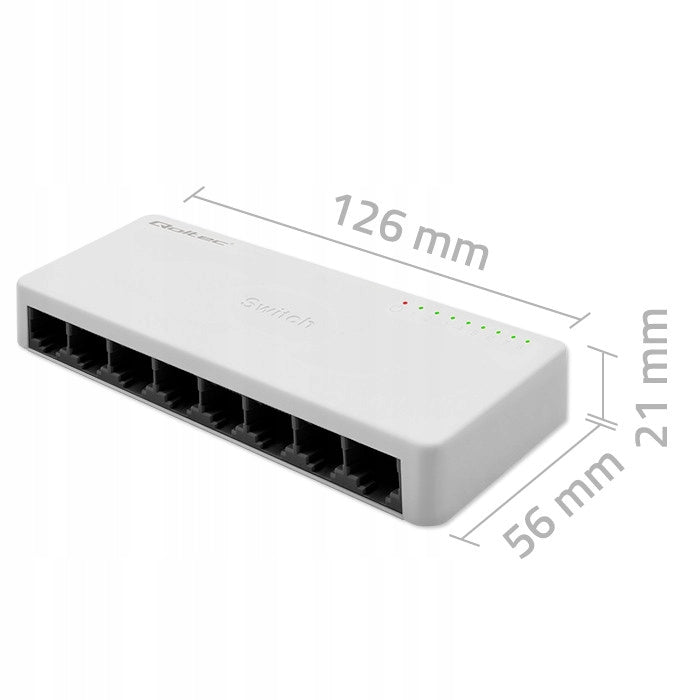 2X SWITCH Network Switch Qoltec 8 x RJ45 100Mbps Fast Ethernet L port Manufacturer Qoltec