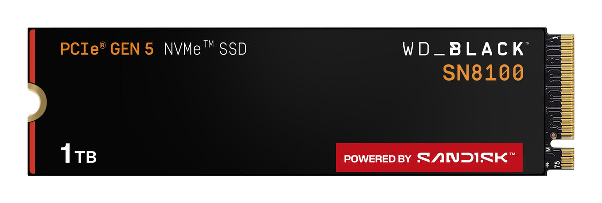 2X Sandisk 1TB M.2 PCIe Gen5 NVMe Black SN8100 SSD Model WDS100T1X0M-00CMT0