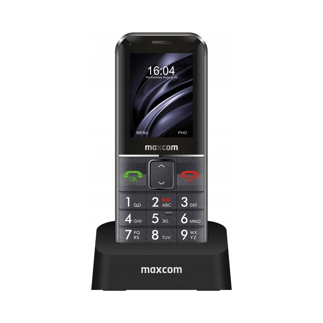 2X Senior phone Maxcom Comfort MM 735 + SOS band + charging stand