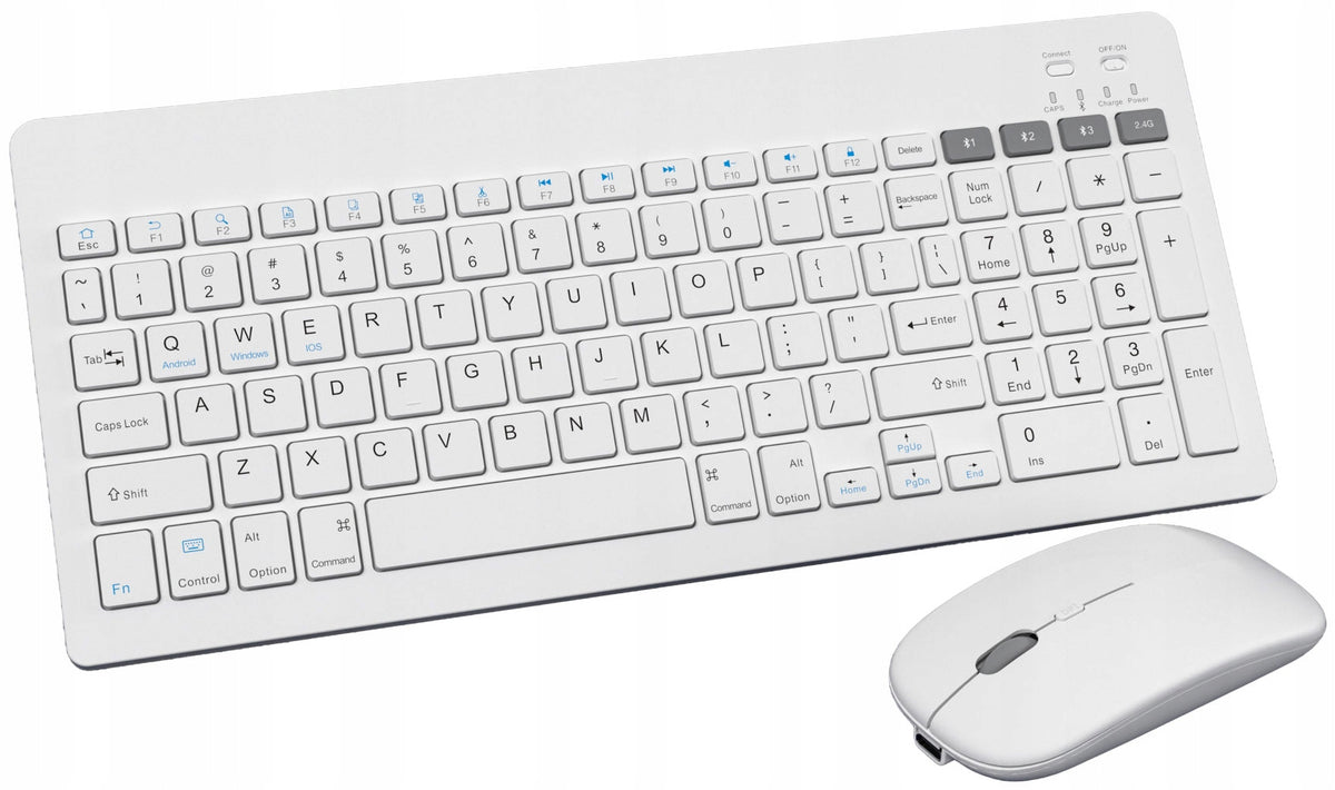 2X Set SLIM keyboard+mouse wireless BT-5+USB QUIET low claw