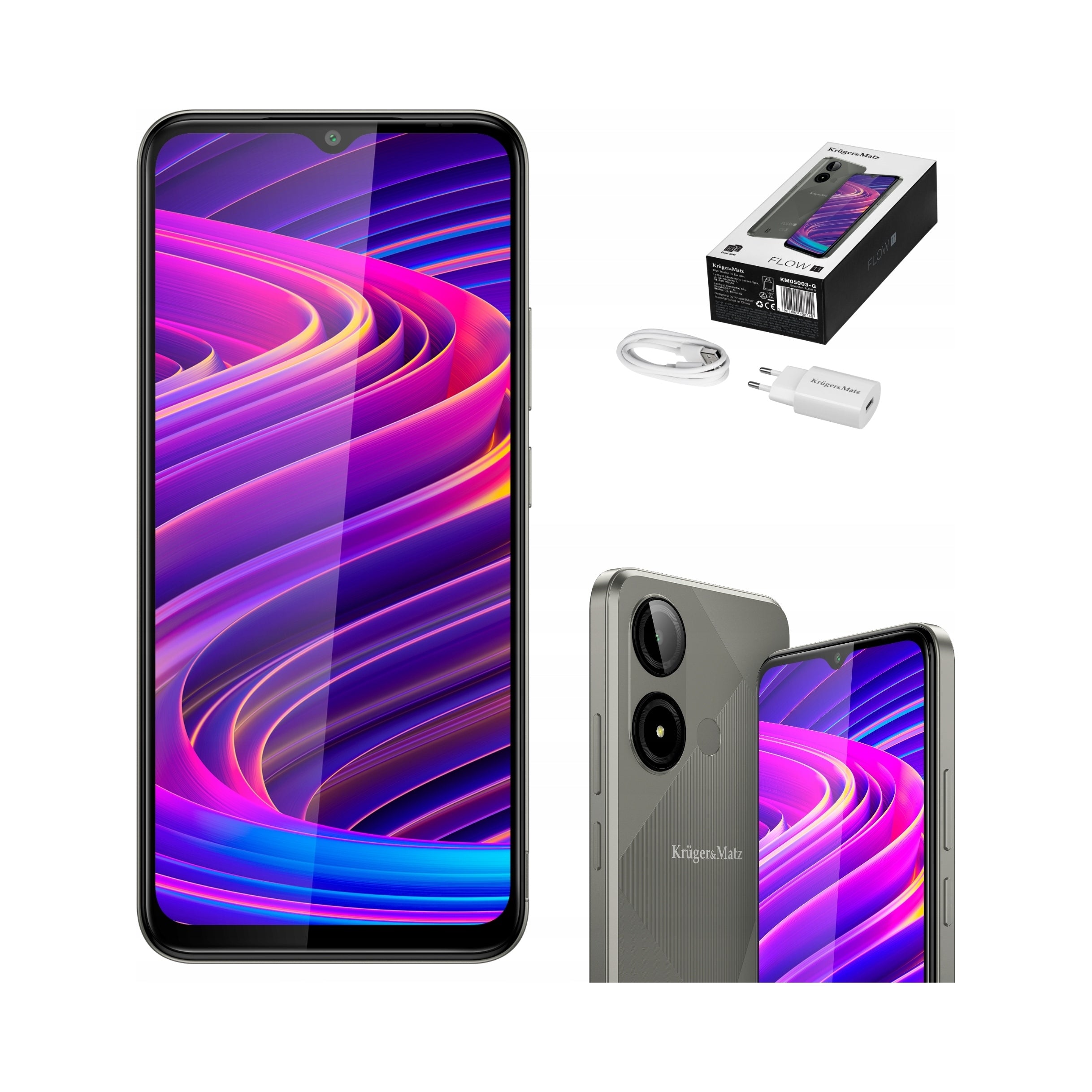 2X Smartphone Kruger&Matz FLOW 11 6,56" 4/64GB DualSIM 4000mAh LTE grey