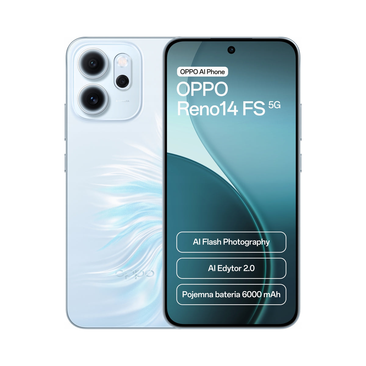 2X Smartphone OPPO Reno14 FS 5G 12/512GB Opal Blue
