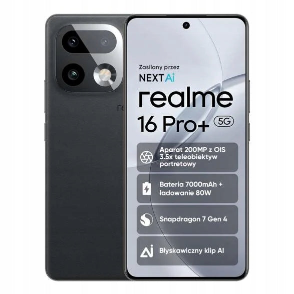2X Smartphone REALME 16 Pro+ 5G 12 GB/ 512 GB Grey Built-in memory 512 GB