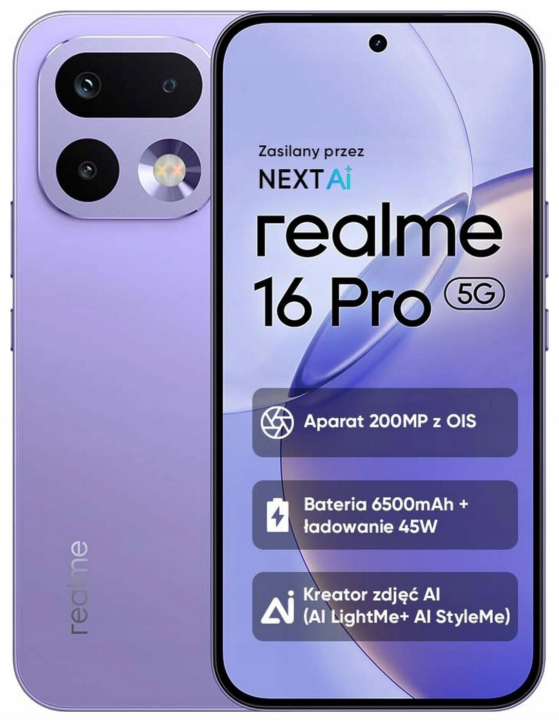 2X Smartphone realme 16 Pro 5G 8/512GB Orchid Purple OIS 200Mpix