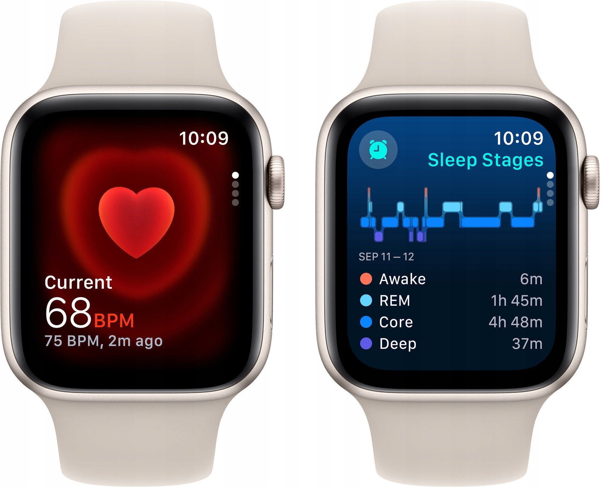 2X Smartwatch APPLE Watch SE (2nd generation) GPS Envelope 44mm in aluminium w k Brand Apple