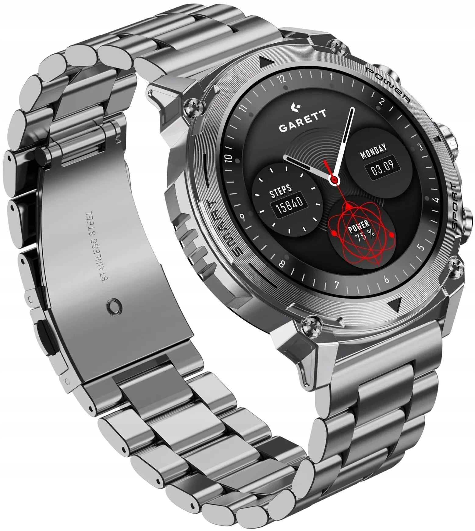 2X Smartwatch GARETT Atom Steel Silver Brand Garett
