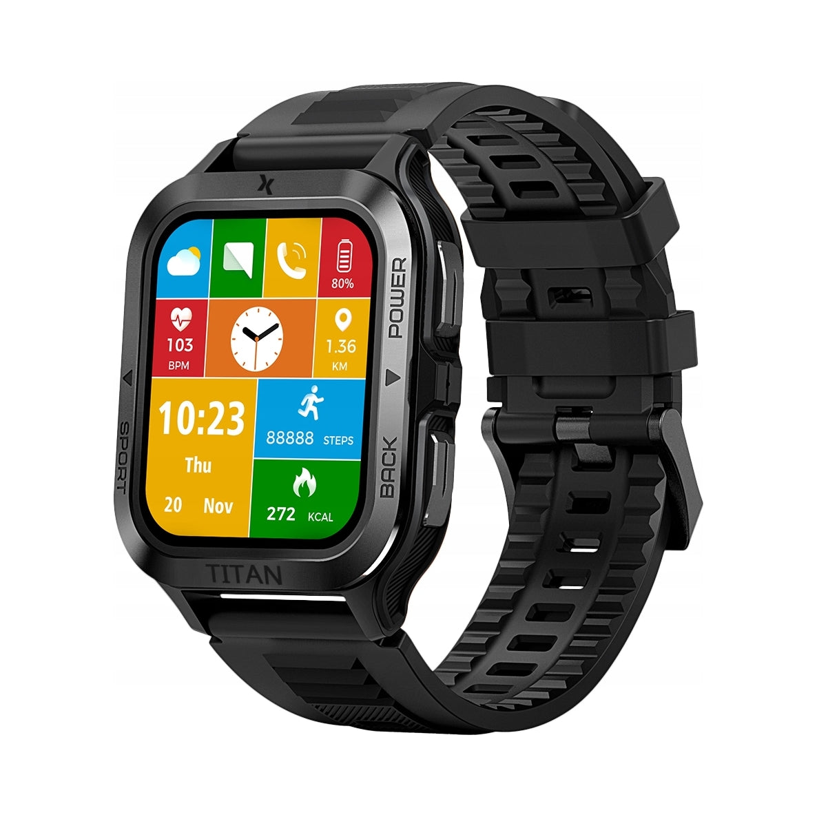2X Smartwatch MAXCOM FW67 Titan Pro Graphite 55mm
