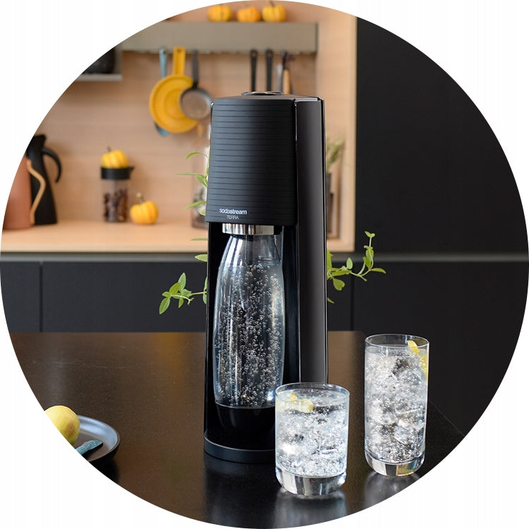 2X SodaStream TERRA + 1L Bottle + Mirinda Syrup + Lipton Ice Tea Lemon Dominant color black