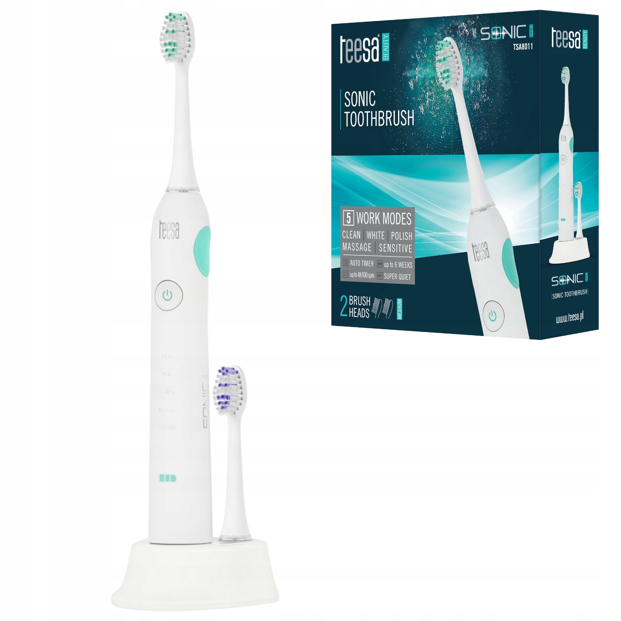 2X Sonic Toothbrush Teesa SONIC PRO IPX7