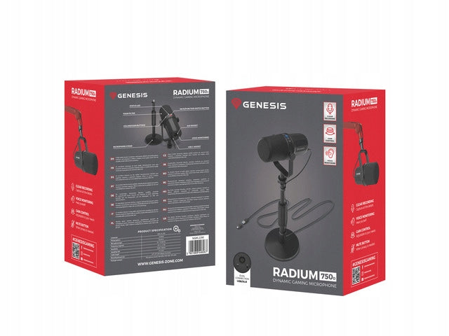 2X Studio Microphone GENESIS Radium 750D Black Manufacturer code NGM-2290