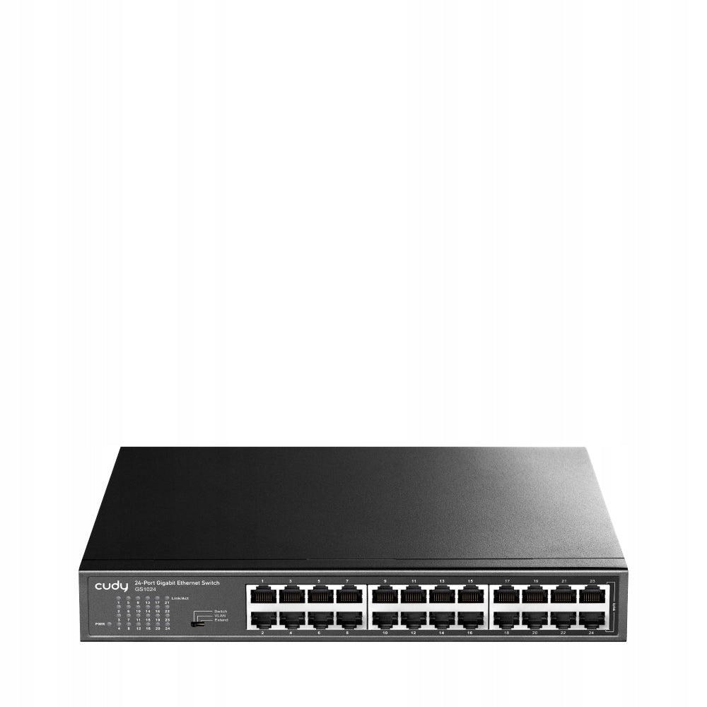 2X Switch LAN 24-Port Cudy GS1024 GIGABIT METAL Fits RACK Cabinet Manufacturer Cudy