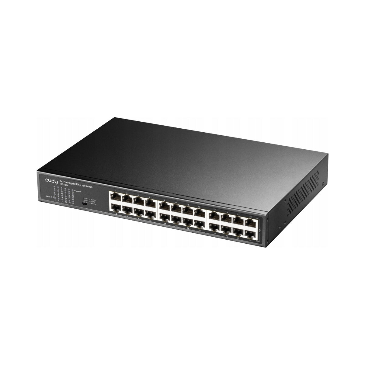2X Switch LAN 24-Port Cudy GS1024 GIGABIT METAL Fits RACK Cabinet