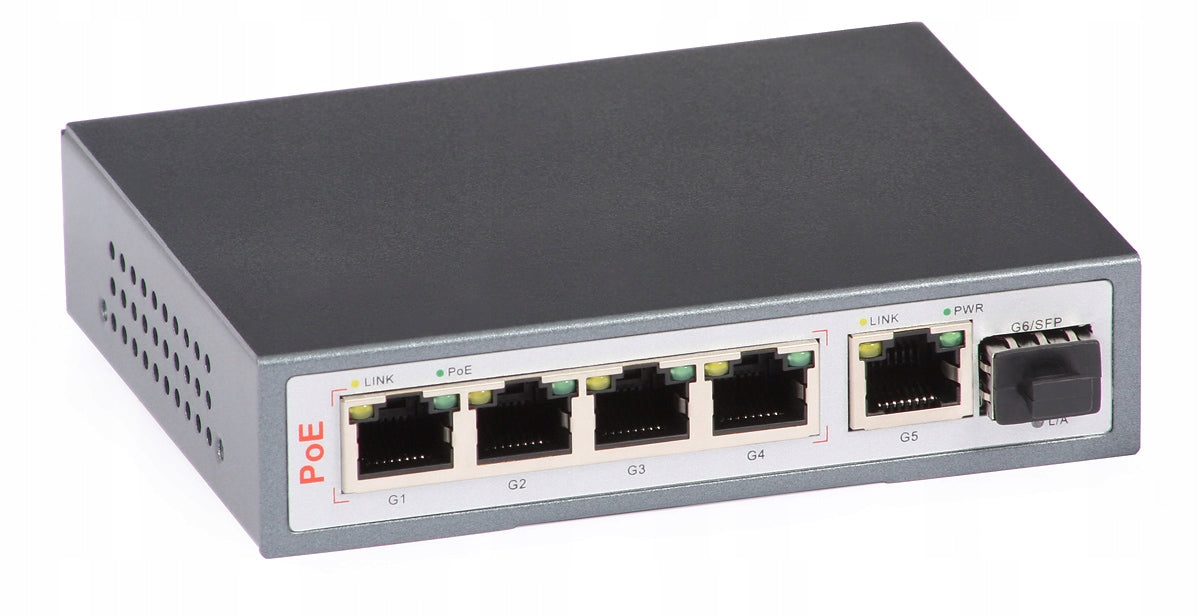 2X Switch PoE ULTIPOWER 0154afat 5xRJ45 (4xPoE) 1xSFP