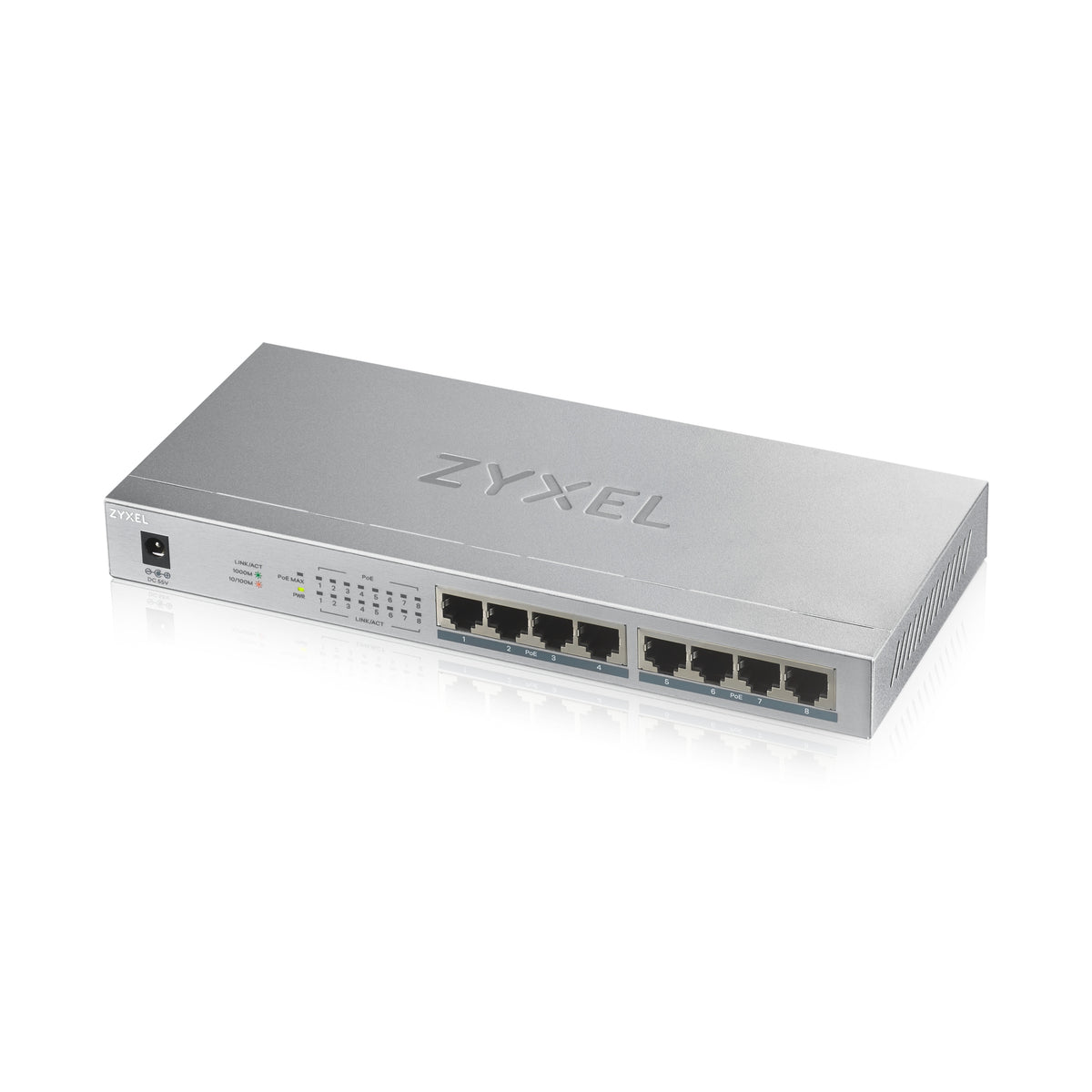 2X Switch Zyxel 8p GS100-8HP (8x10/100/1000Mbit PoE)