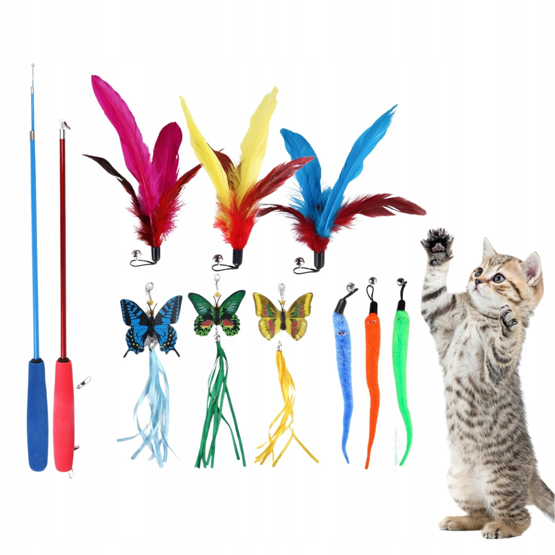 2X TELESCOPIC CAT FISHING ROD 9 INTERCHANGEABLE BUTTERFLY FEATHER VIPER TIPS Brand no brand