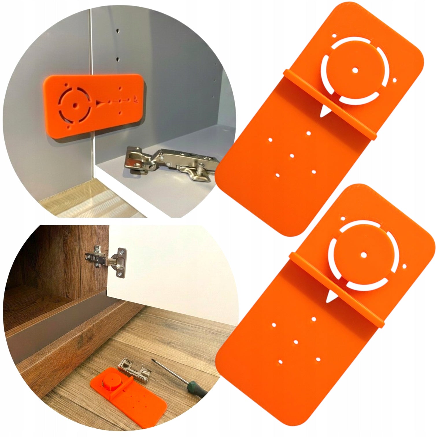 2X TEMPLATE FOR HINGES OF GUIDES APPLIED TO FURNITURE HOLDER STENCIL BLUM