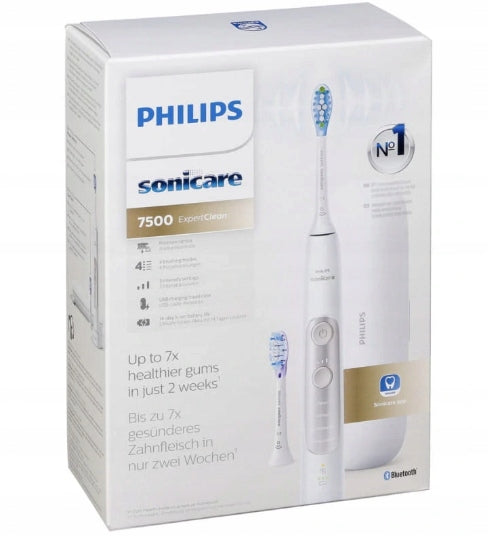 2X TOOTHBRUSH PHILIPS SONICARE EXPERTCLEAN 7500 HX9691/02 WHITE