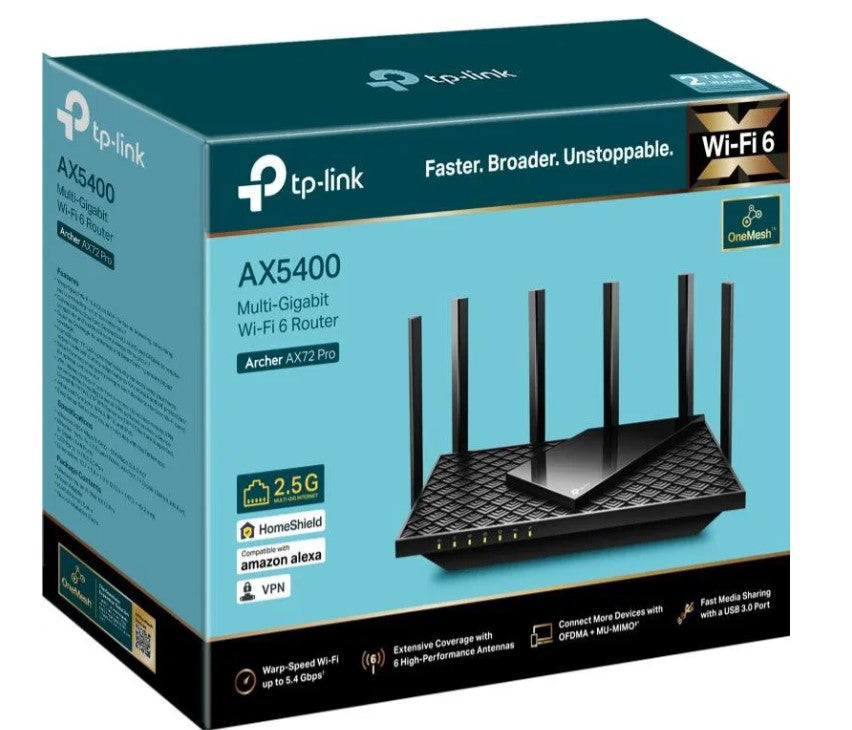 2X TP-Link Archer AX72 Pro Router (5400Mb/sa/b/g/n/ac/ax) USB 3.0 Manufacturer TP-Link
