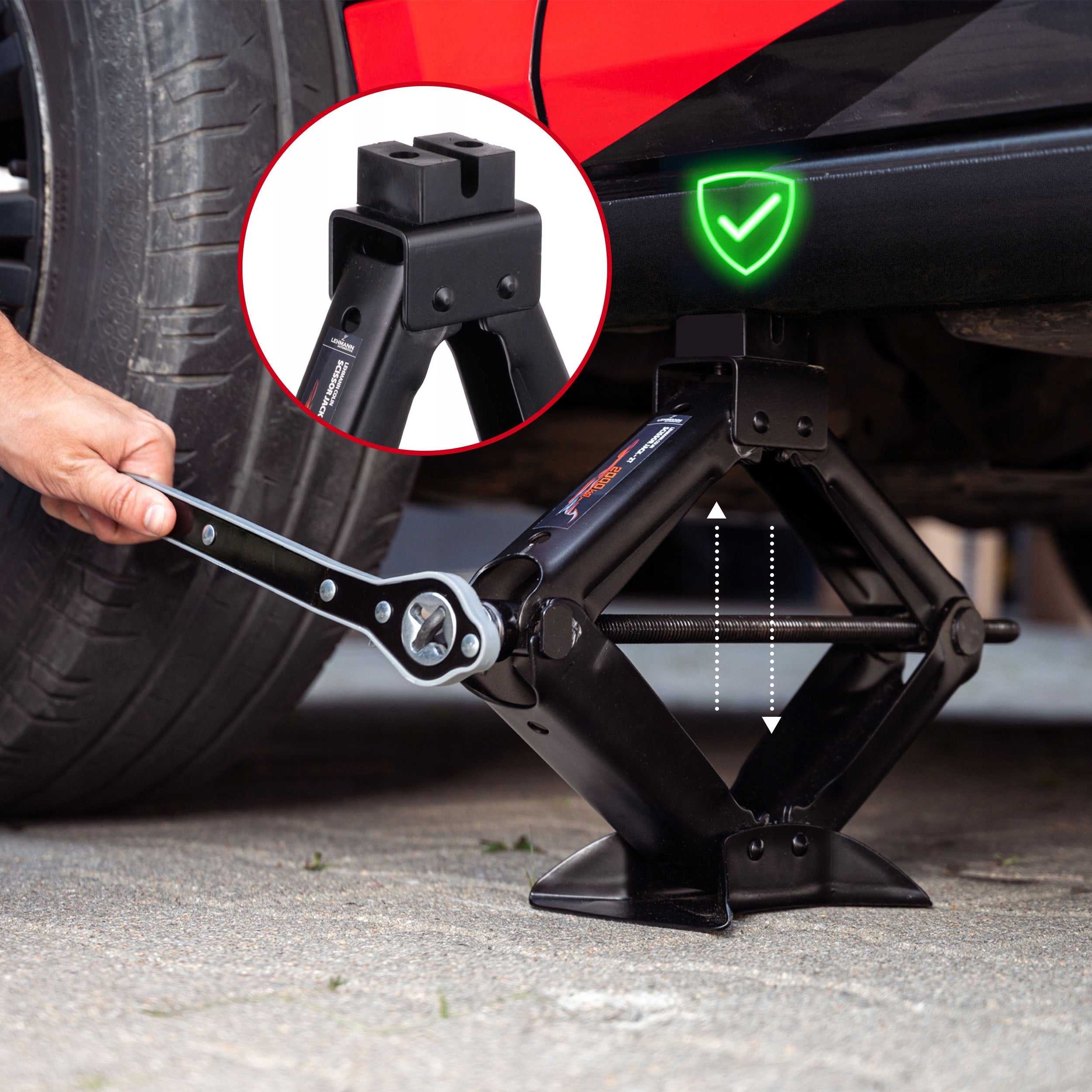 2X TRAPEZOIDAL JACK 2T CAR LIFT FOR WHEEL CHANGE 2000 Product weight with unit packaging 3.5 kg