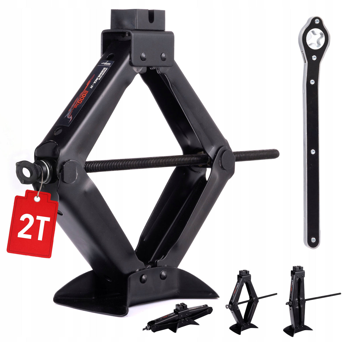 2X TRAPEZOIDAL JACK 2T CAR LIFT FOR WHEEL CHANGE 2000