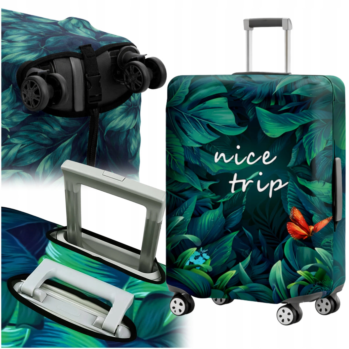 2X TRAVEL SUITCASE COVER PROTECTIVE LUGGAGE FLEXIBLE CASE NICE TRIP L