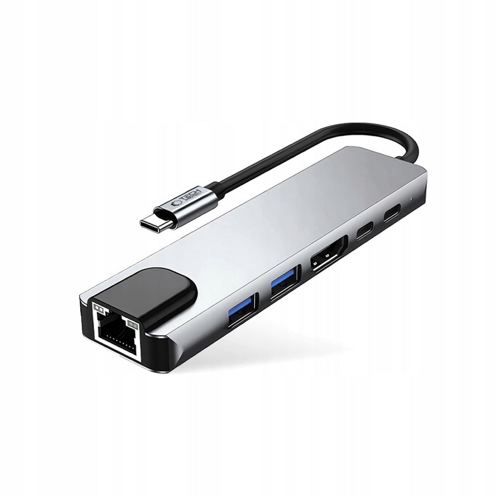 2X Tech-Protect HB02 HUB Adapter 6in1 USB-A / TYPE-C / HDMI 4K / RJ4 Manufacturer Tech-protect