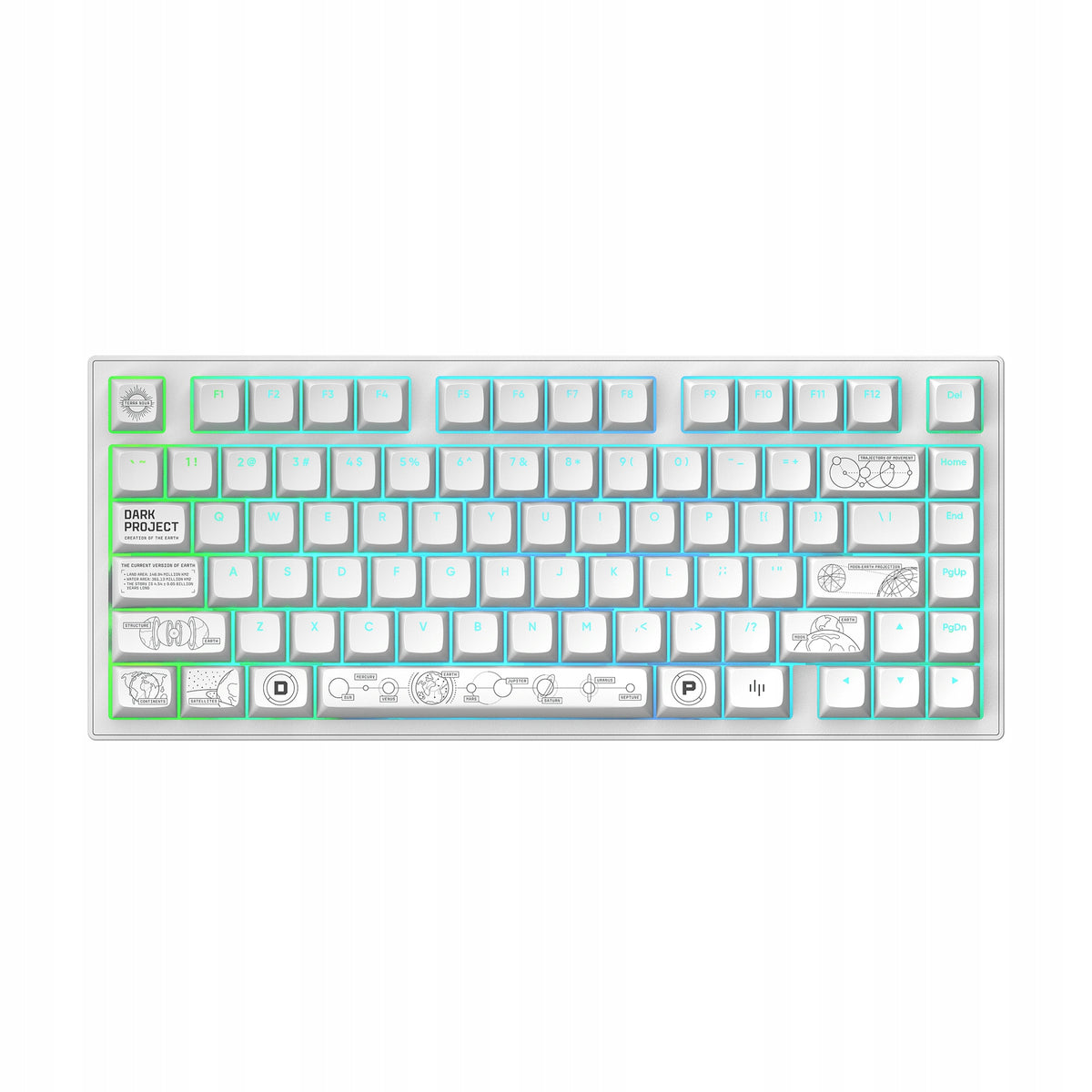 2X Terra Nova White Wireless Mechanical Keyboard Manufacturer Dark Project