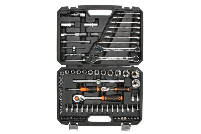 2X Tool set, socket / drive 1/2 1/4, number of tools 82 pcs.,