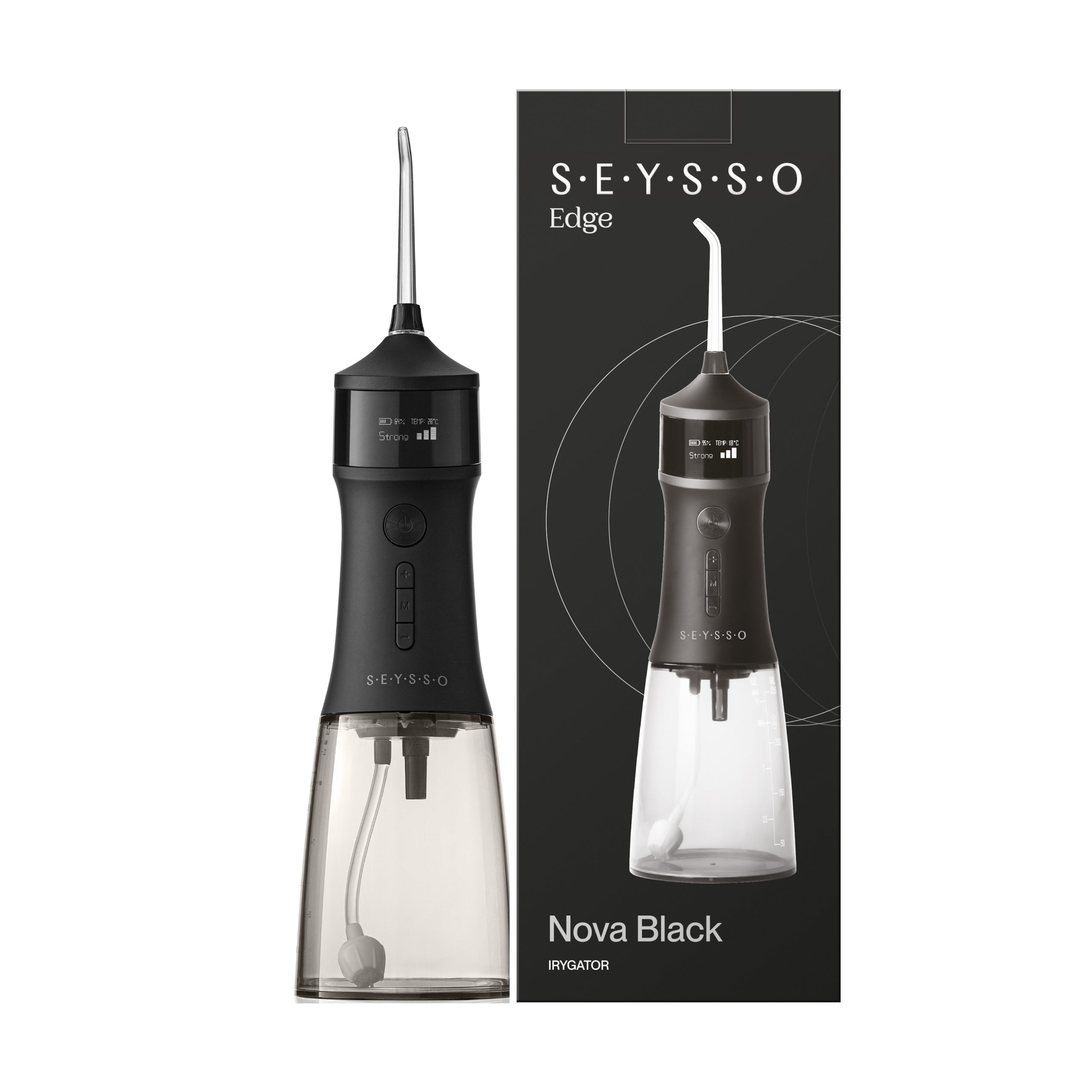 2X Tooth Irrigator SEYSSO Edge Nova black wireless black