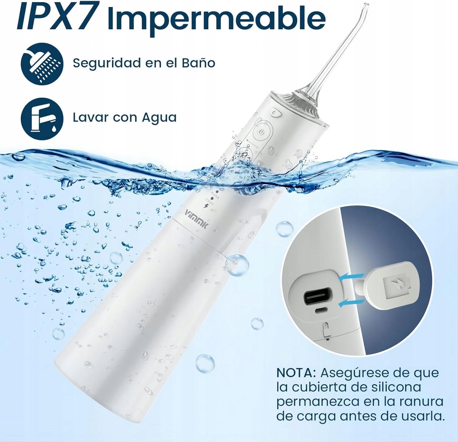 2X Tooth Irrigator Wireless 8 Nozzles 5 Modes IPX7 USB-C Beige Brand no brand