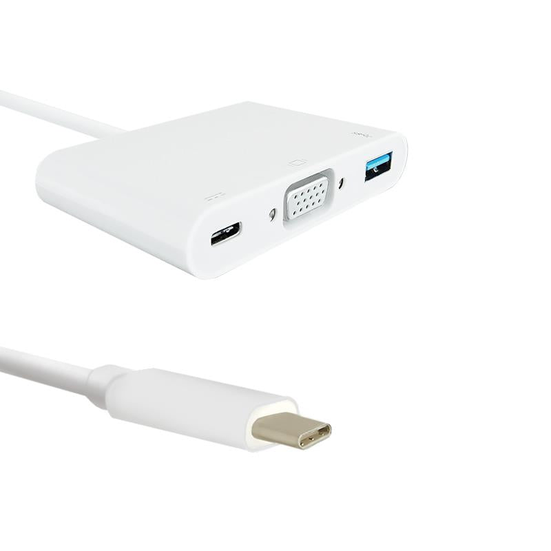 2X USB 3.1 Type C Adapter Male VGA Female+USB