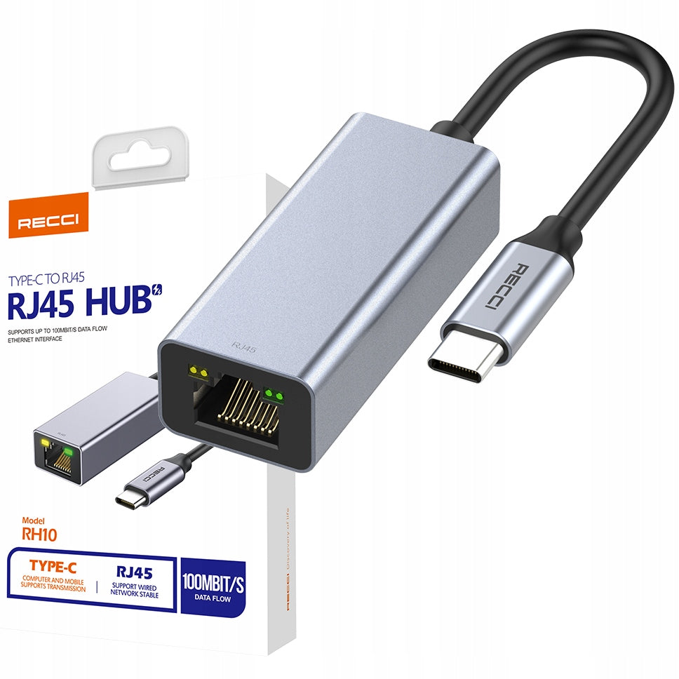 2X USB-C HUB ADAPTER FOR RJ 45 100MB GIGABIT REC NETWORK CARD
