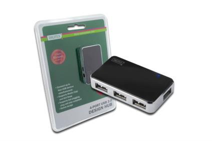 2X USB Hub DIGITUS DA-70220 4xUSB 2.0 active black