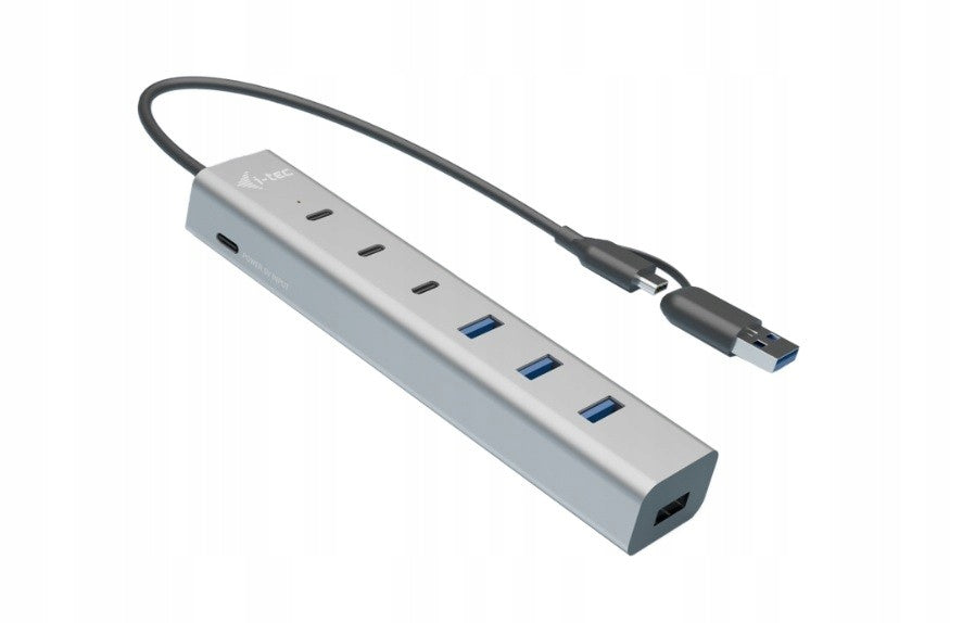 2X USB Hub i-tec USB-C/USB-A Charging Metal HUB 7xPort FastCharge BC 1.2 30