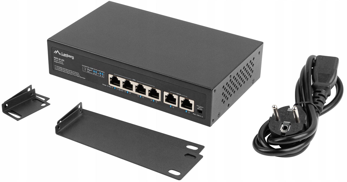 2X Unmanaged Switch Lanberg 4x 100Mb PoE+/2x 100Mb Rack 10"/19" Manufacturer Lanberg