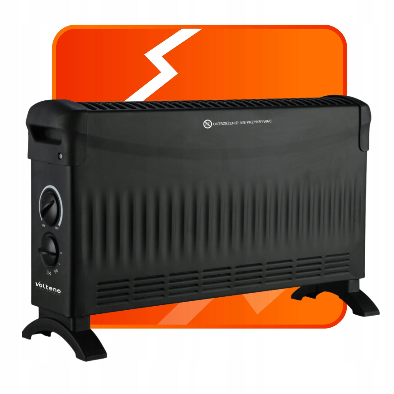 2X VOLTENO BASIC CONVECTOR 2000W WITH AIR SUPPLY 750W/1250W/2000W BLACK Heating power 2000 W