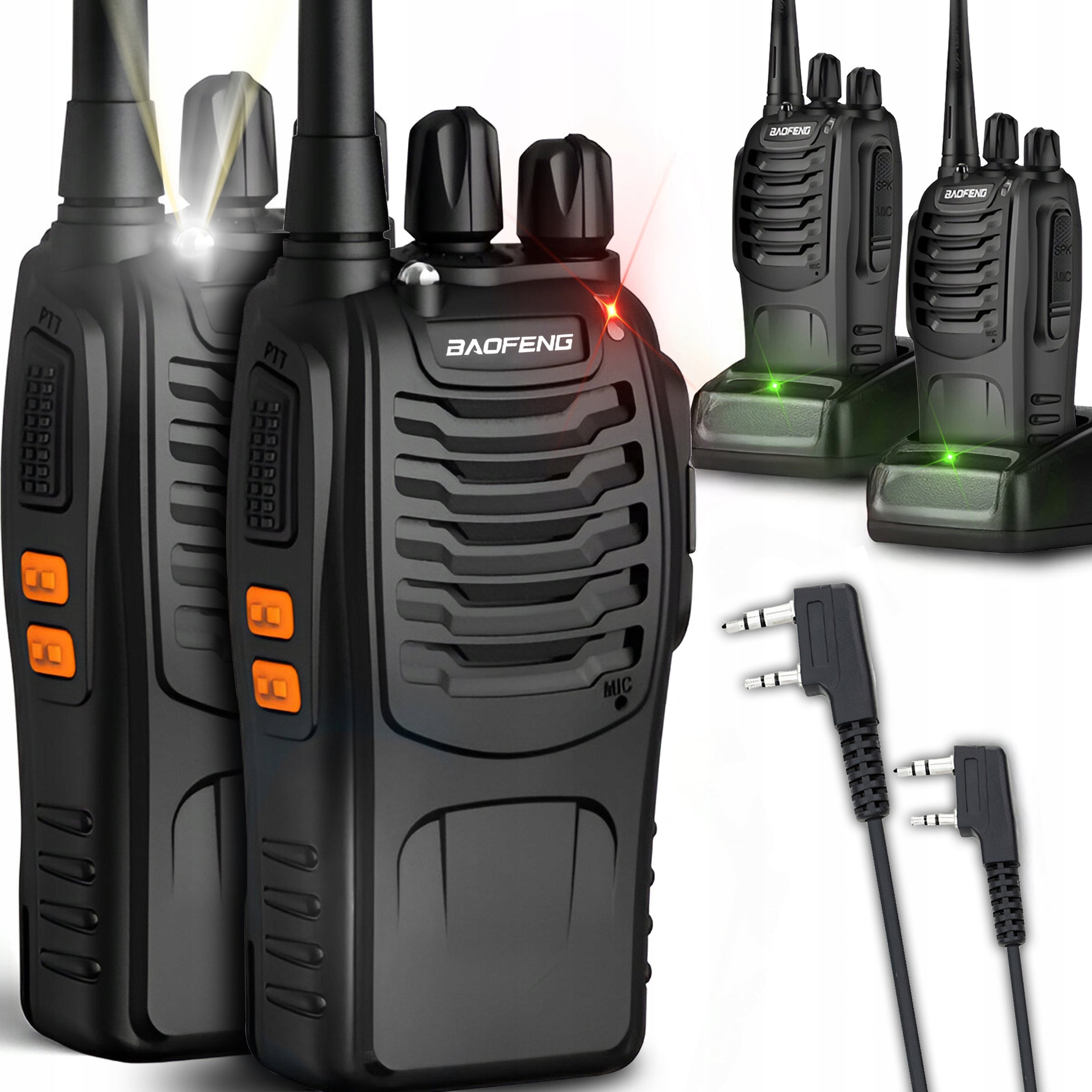 2X WALKIE TALKIE WALKIE-TALKIES PMR LONG RANGE RADIO BAOFENG SET
